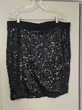 torrid Black Sequin Pencil Skirt Size Torrid 2